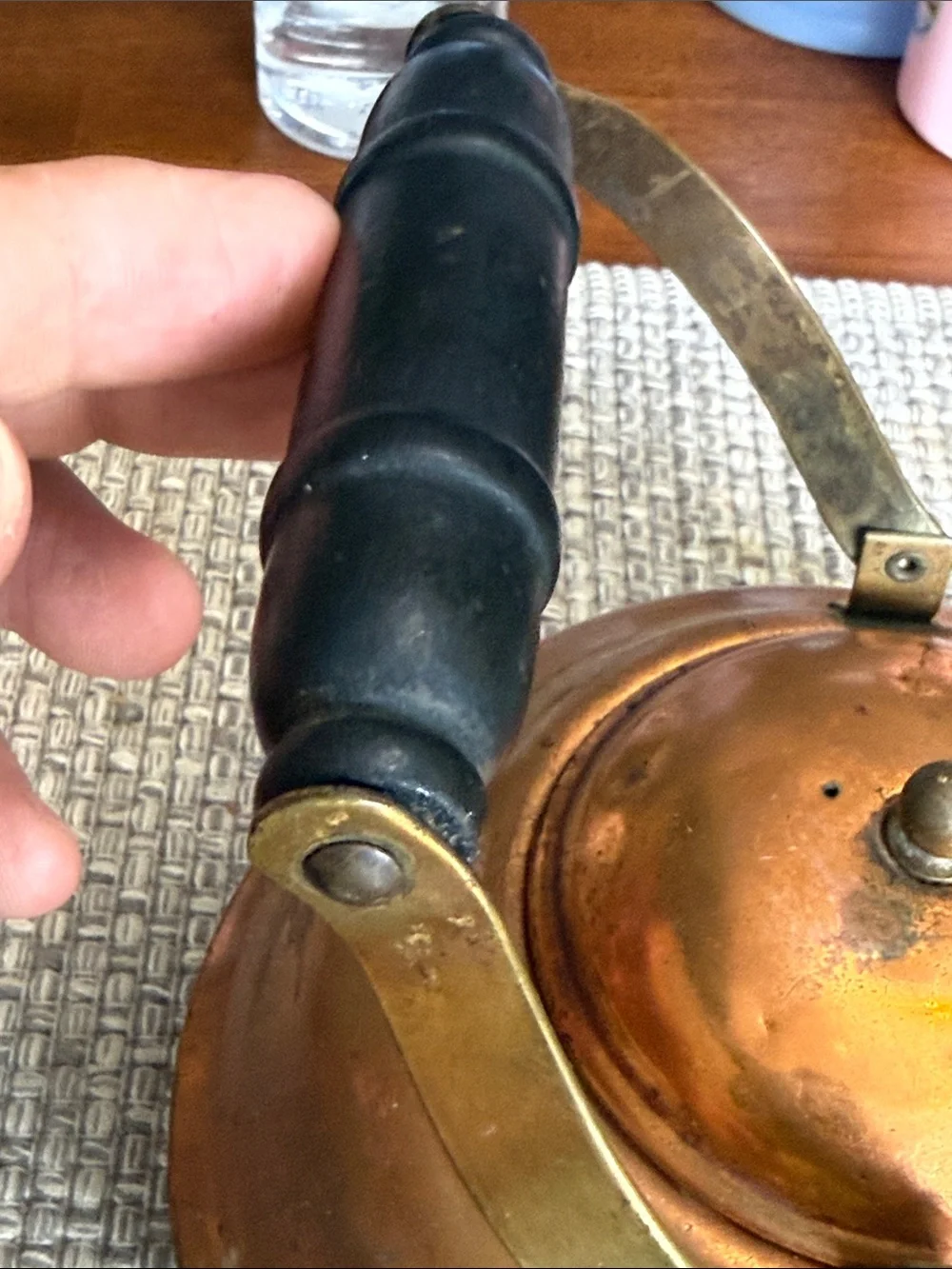 Classic Copper Stovetop Kettle with Black Handle